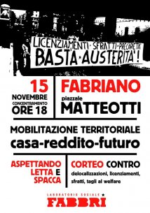 Fabriano, 15 novembre - Il manifesto