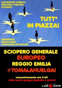 Reggio Emilia - #14N Huelga general europea: costruiamo uno sciopero in movimento….direzione Europa!