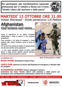 Padova - 13 ottobre - Incontro sull'Afghanistan 