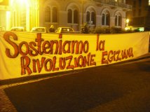 Padova - Sosteniamo la rivoluzione egiziana. Striscione