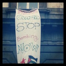 Napoli - Solidarietà a Gaza. Striscioni dalle Università