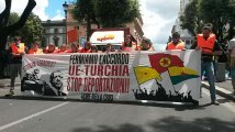 Roma - Accerchiamo l’Ambasciata turca : Respingiamo l’accordo Ue-Turchia , cronaca della giornata di mobilitazione