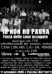 Parma - Festa delle case occupate, venerdi 11 settembre 2009