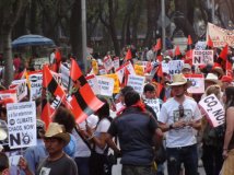 Foto manifestazione in Messico contro il COP 16