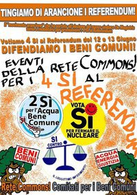 Napoli - Tingiamo di arancione i referendum