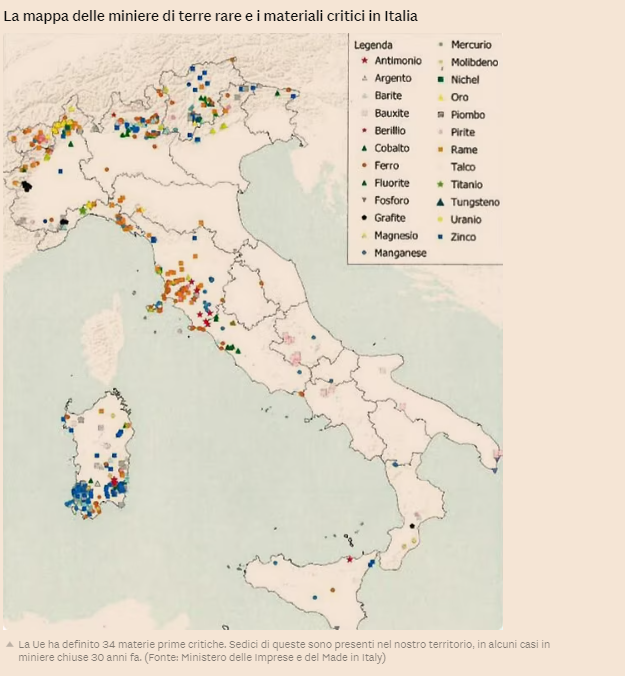 Mappa miniere Italia