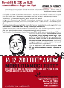 Reggio Emilia - Assemblea pubblica //uniti contro la crisi// a Reggio Emilia