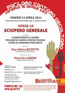 Paderno di Ponzano Veneto (TV) - Serata verso lo sciopero generale del 6 maggio