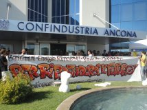 Ancona - Occupata sala congressi Confindustria