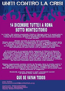 14 dicembre tutte/i a Roma sotto Montecitorio - Autobus da Perugia