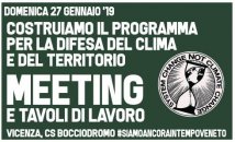 Vicenza - Meeting e tavoli di lavoro "Clima e ambiente" (domenica 27 gennaio)