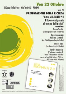 Rimini - Presentazione della ricerca "Città migranti 2.0. Il lavoro migrante al tempo della crisi"