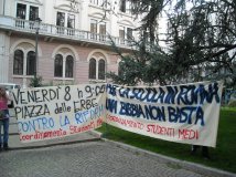 Padova - La scuola è nostra, difendiamola! Striscione