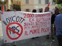 Manifestazione degli operai Eutelia a Siena