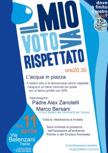 Trento - L'acqua in piazza con Alex Zanotelli e Marco Bersani