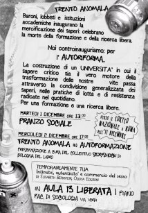 Trento: Controinauguriamo in OnDa ! La due giorni di TrentoAnomala @ Aula 13 Liberata. fac. di sociologia