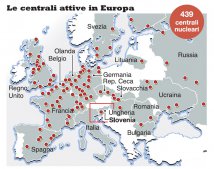 Mappa centrali nucleari in Europa