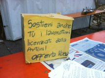 Padova - Assemblea al presidio contro i 41 licenziamenti all'Artoni