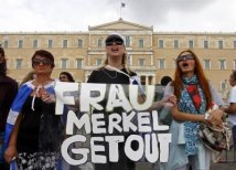 Grecia - Protesta contro la visita della Merkel