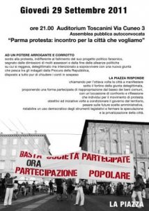 Parma protesta: incontro per la città che vogliamo