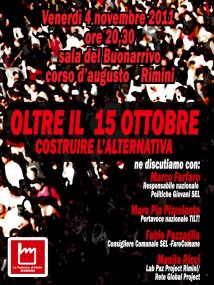 Rimini - Oltre il 15 ottobre, costruiamo l'alternativa