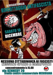 Reggio E. - Appello per una mobilitazione antifascista cittadina. Corteo Sabato 10 dicembre