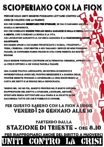 Manifesto sciopero Fiom: treno da Trieste